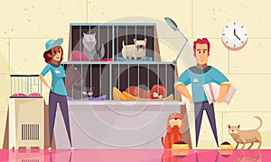 Animal Shelter Horizontal Illustration