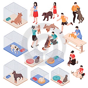 Animal Shelter Isometric Set