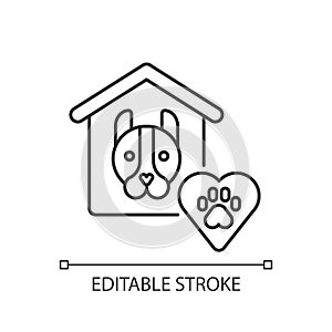 Animal shelter linear icon