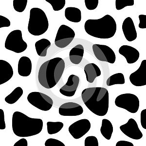 Animal skin black shapes seamless pattern. Cow skin wallpaper