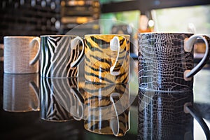 Animal skin coffee mugs