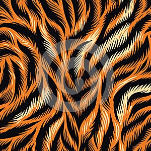 Tiger Stripe Pattern - Orange Black.