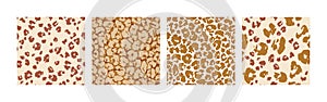 Animal skin print. Leopard`s spotted fur seamless pattern design