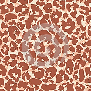 Animal skin print. Leopard`s spotted fur seamless pattern design