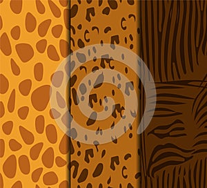 Animal skin seamless pattern set