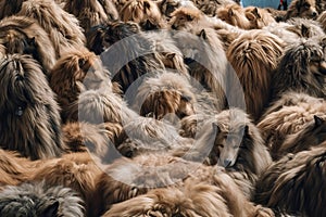 animal skins for further processing into fur coats. animal protection concept