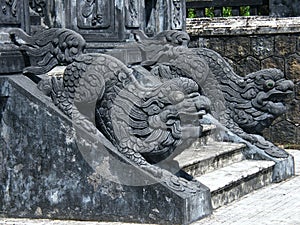 Animal statues at tomb khai dinh, Hue Vietnam