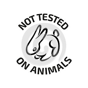 Animal testing black logo icon with rabbit photo