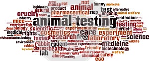 Animal testing word cloud photo
