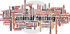 Animal testing word cloud