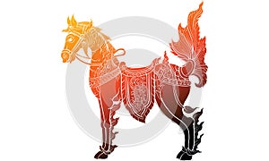 Animal in Thai tradition painting,Thai tattoo, vector