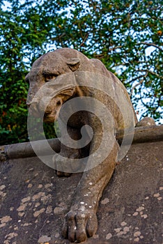 Animal wall of Bute park at Welsh capital Cardiff, UK