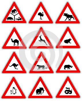 Animal warning traffic signs