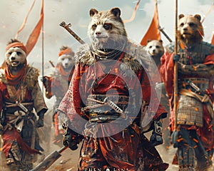 Animal warriors in epic battle attire