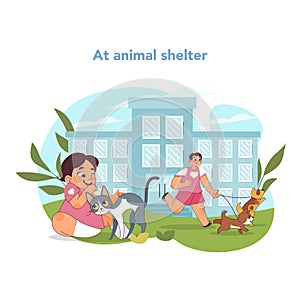 Animal welfare concept. Vector illustration