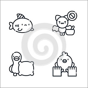 animal welfare line icons. linear set. quality vector line set such as animal care, pillow, bat