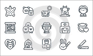 animal welfare line icons. linear set. quality vector line set such as bear trap, certificate, pets, animal testing, bird cage,