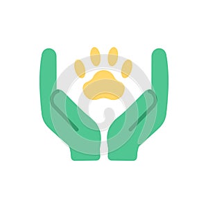 Animal welfare and wildlife protection vector flat color icon