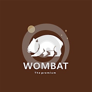 animal wombat natural logo vector icon silhouette