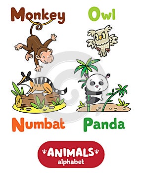 Animals alphabet or ABC.