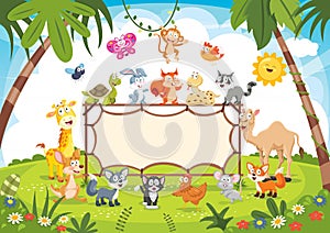Animals Banner Vector Illustration