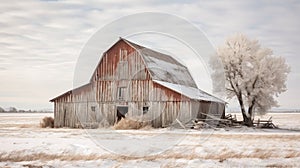 animals barn in winter