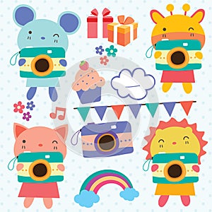 Animals camera clip art