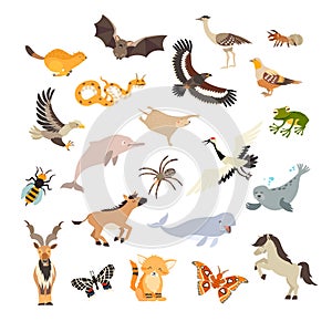 Animals cartoon vector set. Cartoon illustration,