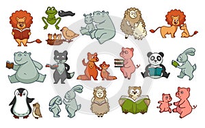 Animals childish book isolated characters wildlife and mammals