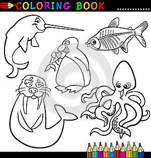 Los animales colorante un libro o página 