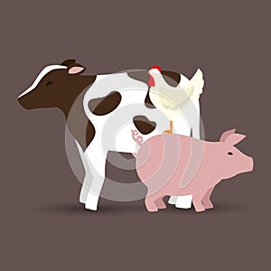 Animals farm poster icon