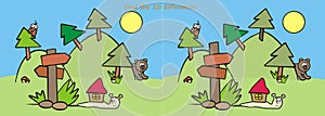 Animals - find ten differences, activity, eps.