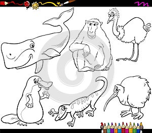 Animals and food coloring page