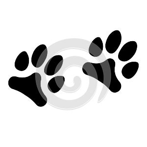 Animals footprints isolated on white background