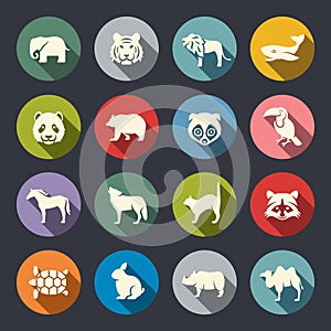 Los animales conjunto compuesto por iconos 