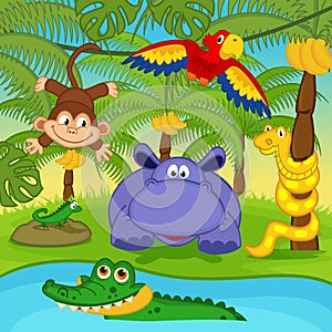 Animals in jungle