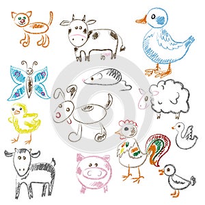 Animals.More child draw illustrations in my portfo