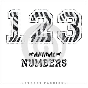 Animals mosaic numbers for t-shirts, posters, card and other uses.