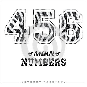 Animals mosaic numbers for t-shirts, posters, card and other uses.