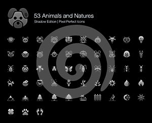 Animals and Natures Pixel Perfect Icons Shadow Edition.