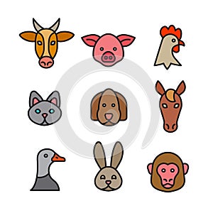 Animals outline icons