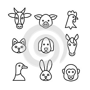 Animals outline icons