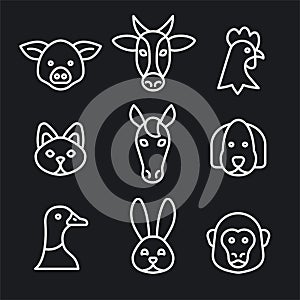 Animals outline icons