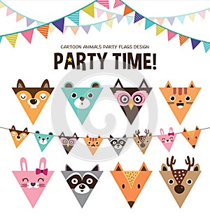 Animals party flags