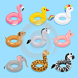 Animals pool float rings