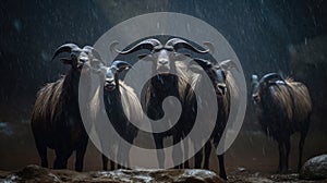 Animals in rain