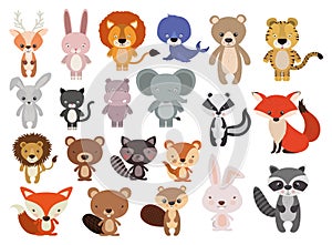 Animals Set in flat style, vector illustration photo