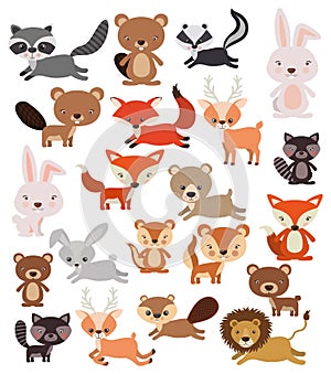 Animals Set in flat style, vector illustration photo