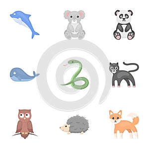 Animals set icons in cartoon style.