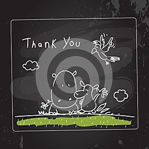 Animals thank you card